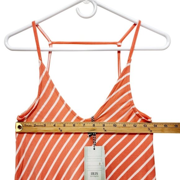 Orange & White Striped Sleeveless A-Line Dress Medium Lightweight Casual Size M - Picture 10 of 16